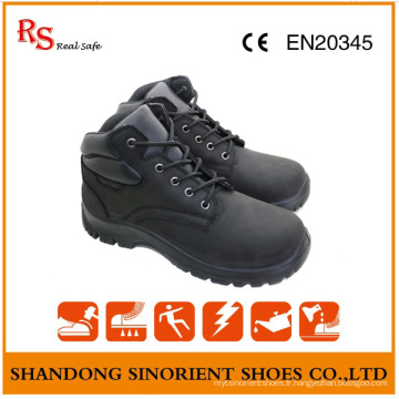 Chaussures de sécurité en acier noir en cuir nubuck de vache fabriquées en Chine